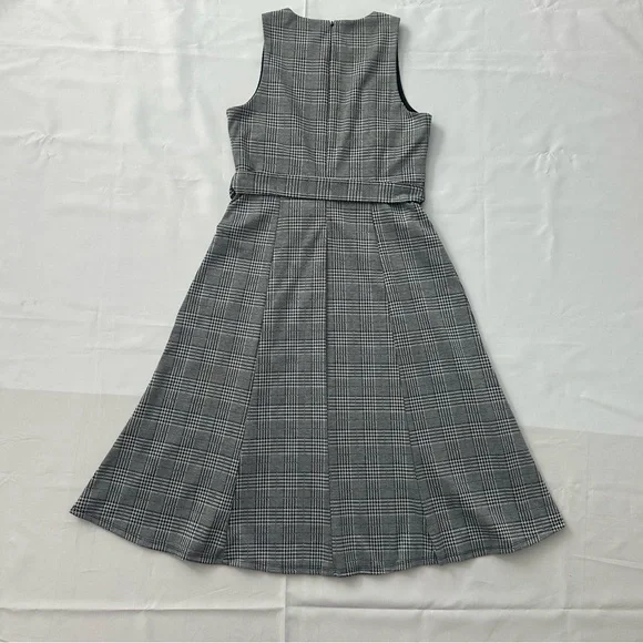 Anne Klein Plaid Midi Dress with Belt Size 6 - Picture 4 of 14